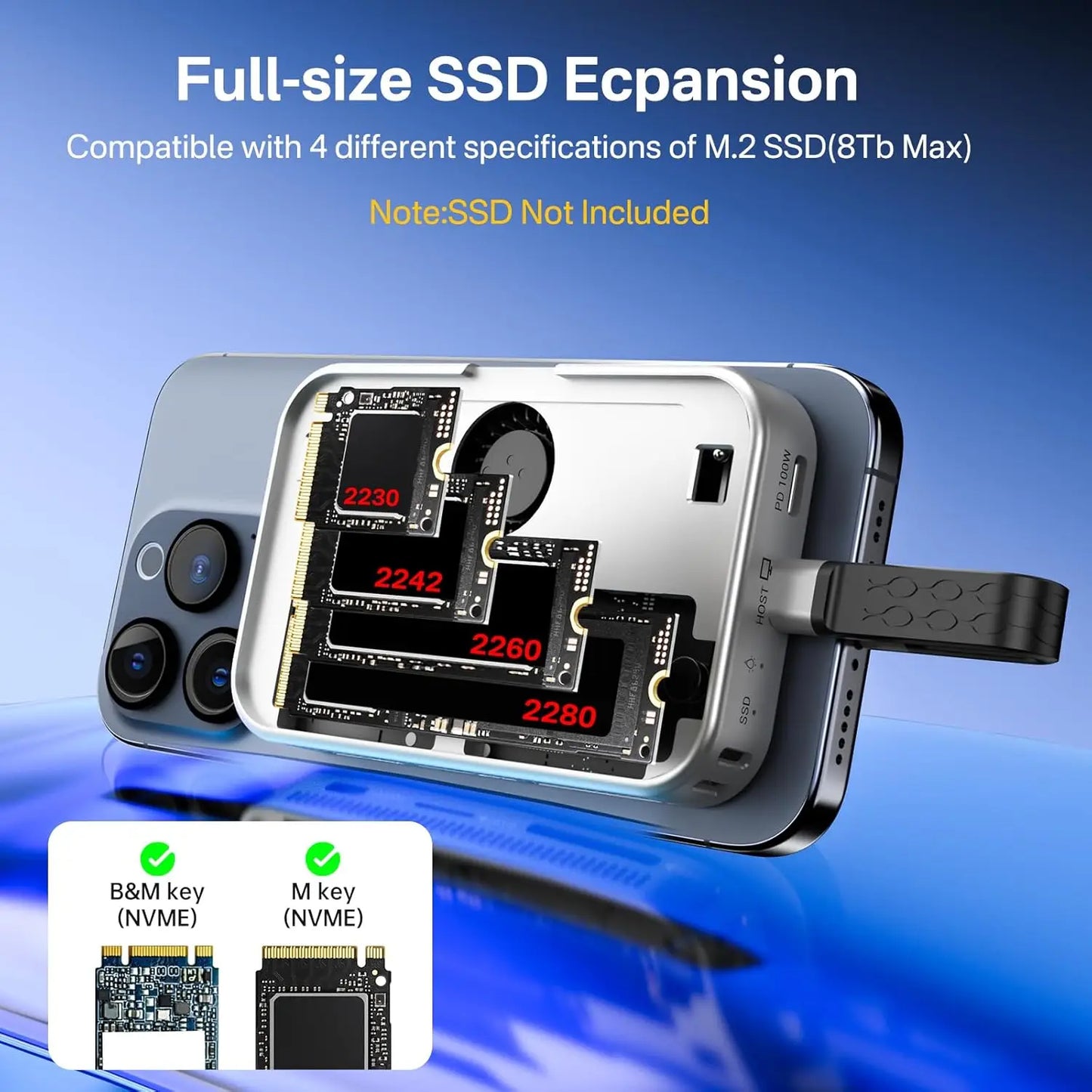 Acasis Magnetic SSD USB C Docking Station iPhone 16 15