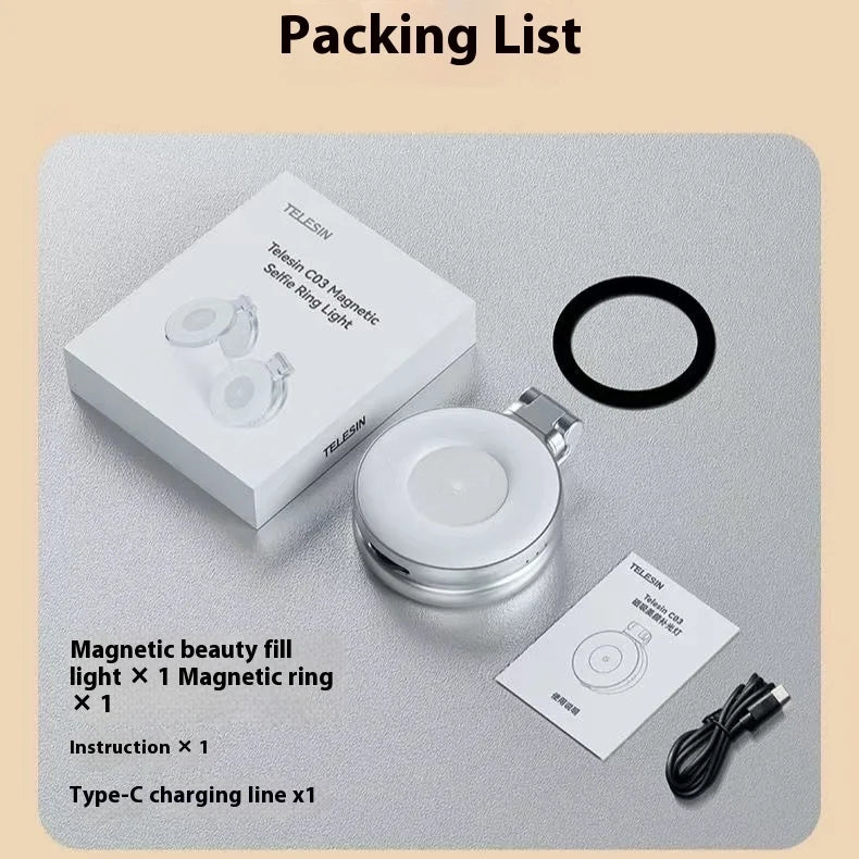 TELESIN Magnetic Phone Grip and Light | IPhone & Android