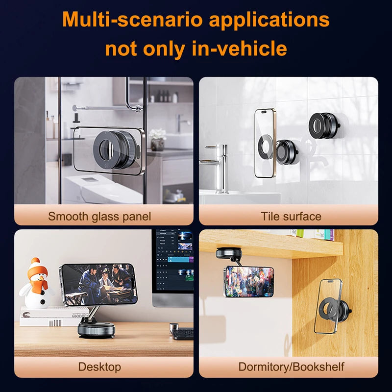 Magnetic Phone Holder 360° Vacuum Suction