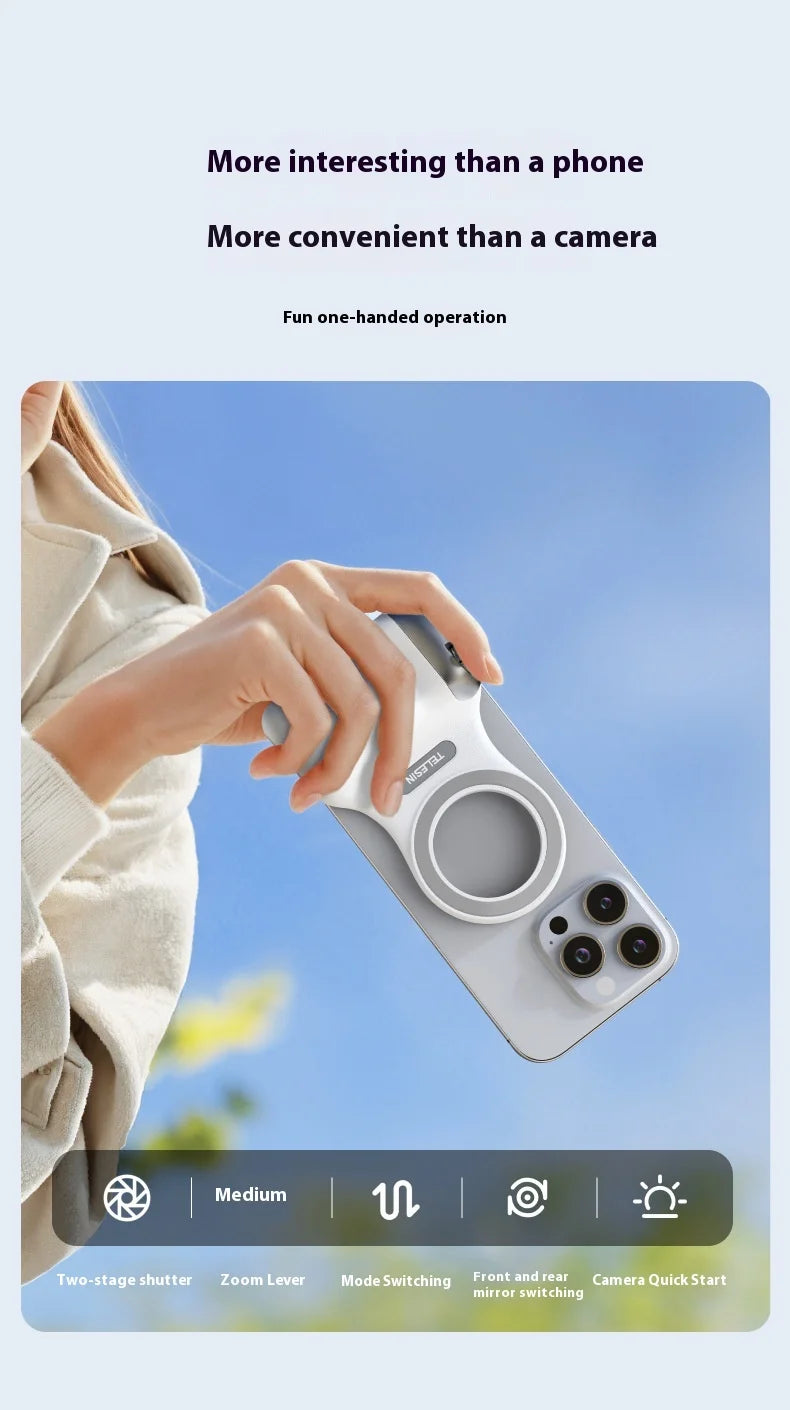 TELESIN Magnetic Phone Grip and Light | IPhone & Android