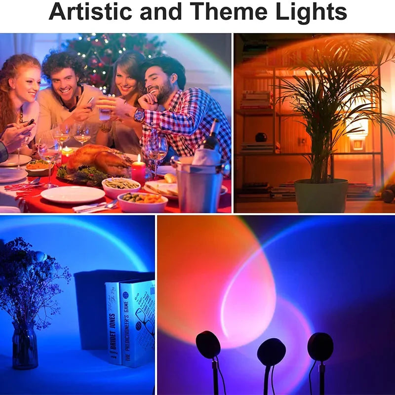 Sunset Projector Lamp multi color USB with stand