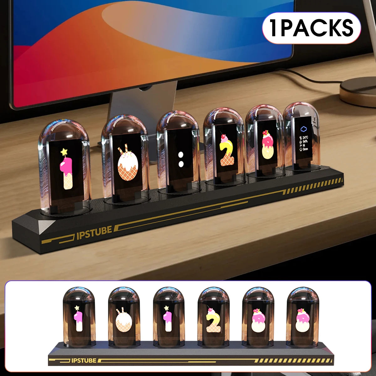 LED nixie tube digital clock with app control.