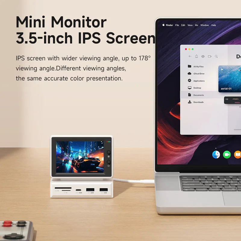 3.5inch Mini PC Display Screen with USB C Hub