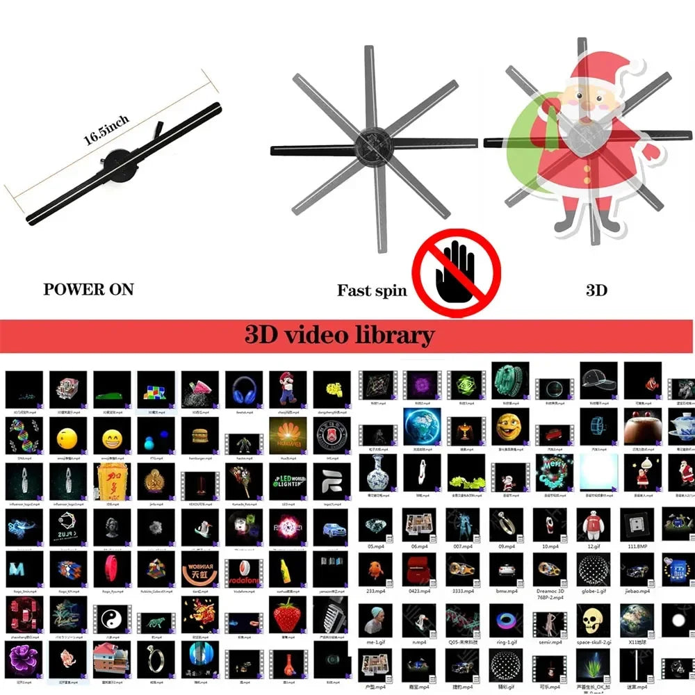 3D Hologram Fan Projector