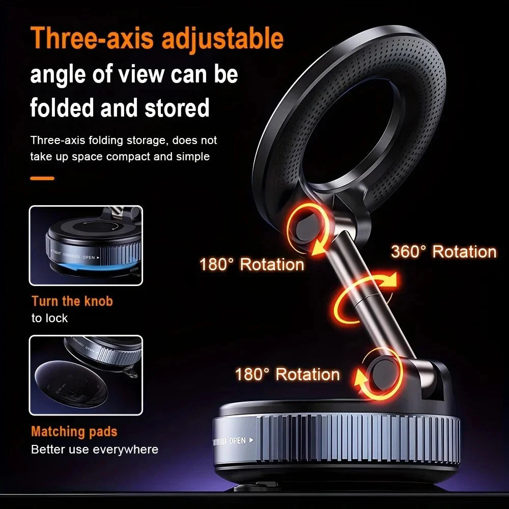 Magnetic Phone Holder 360° Vacuum Suction