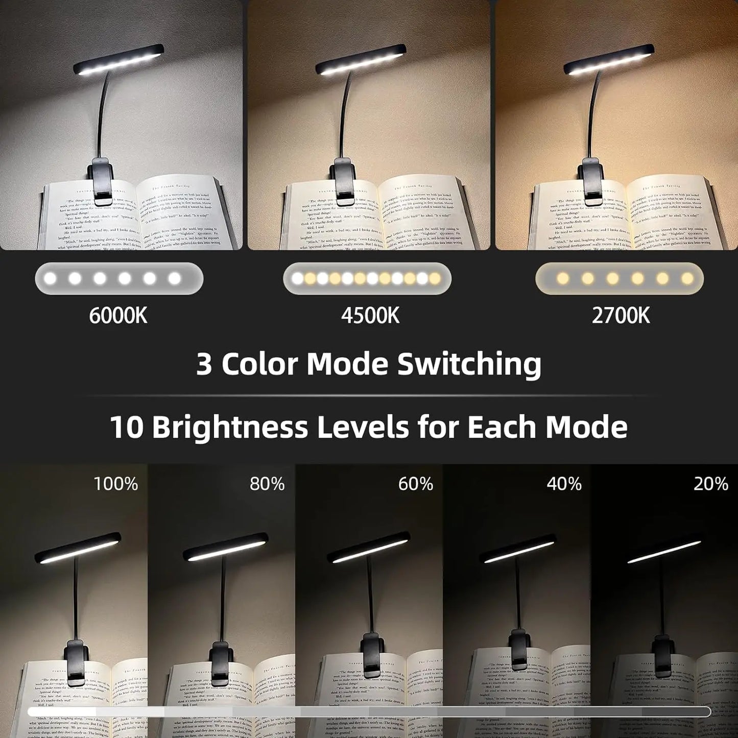 Rechargeable Led Reading Light With Clip