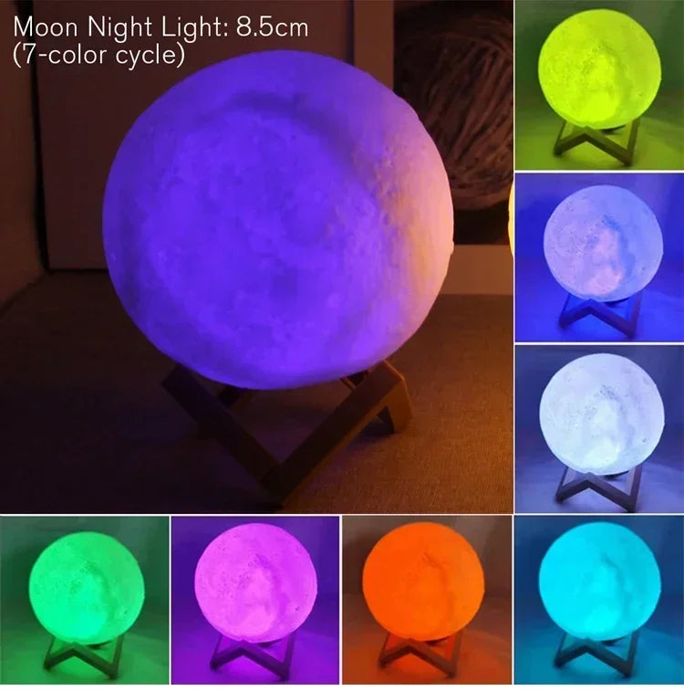 Moon Lamp 8cm Battery Powered With Stand