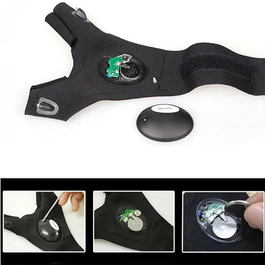 LED Flashlight Fingerless Gloves