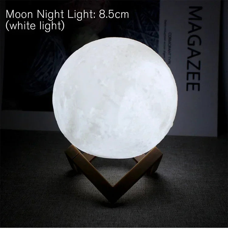 Moon Lamp 8cm Battery Powered With Stand