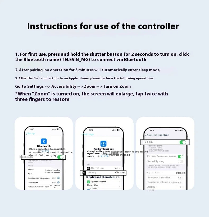 TELESIN Magnetic Phone Grip and Light | IPhone & Android